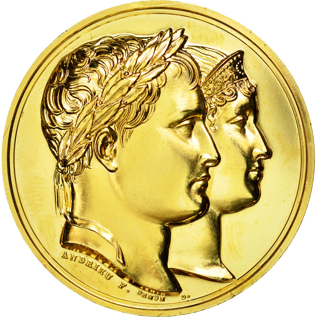 France, Médaille, Napoléon Ier et Joséphine, Denon / Andrieu, Refrappe, SPL+