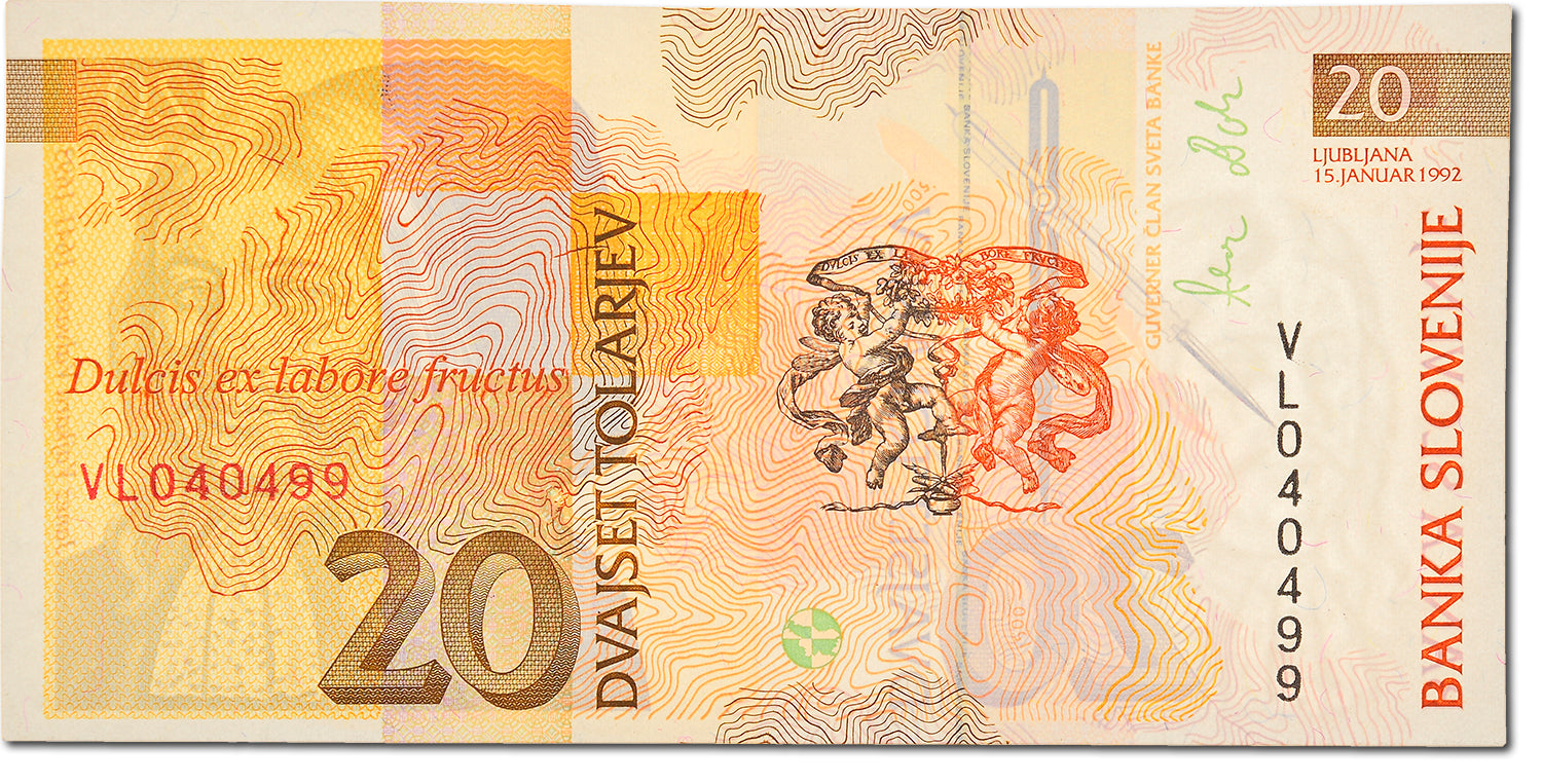Billete, 20 Tolarjev, 1992, Eslovenia, UNC