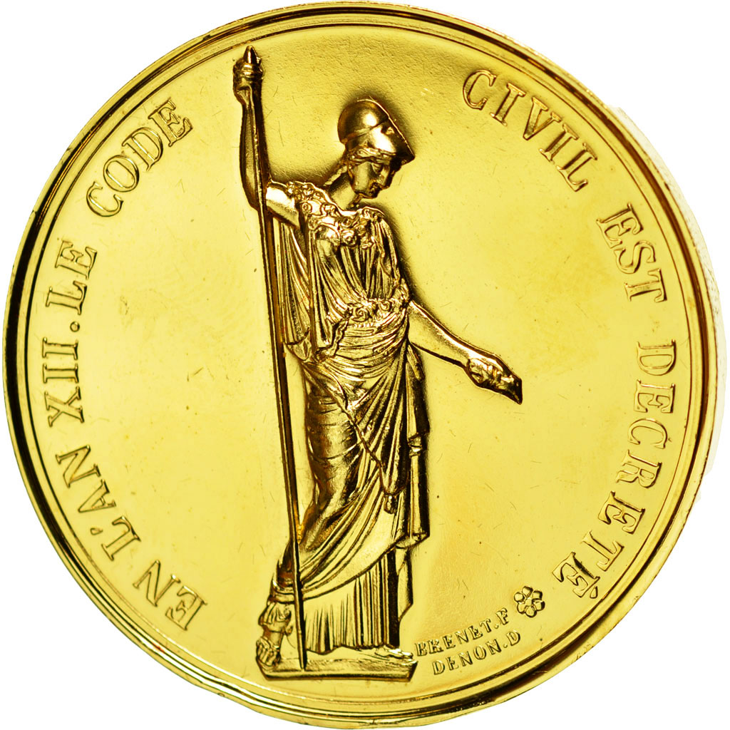 France, Medal, Napoléon Ier, En l'An XII, le Code Civil est Décrété, Denon