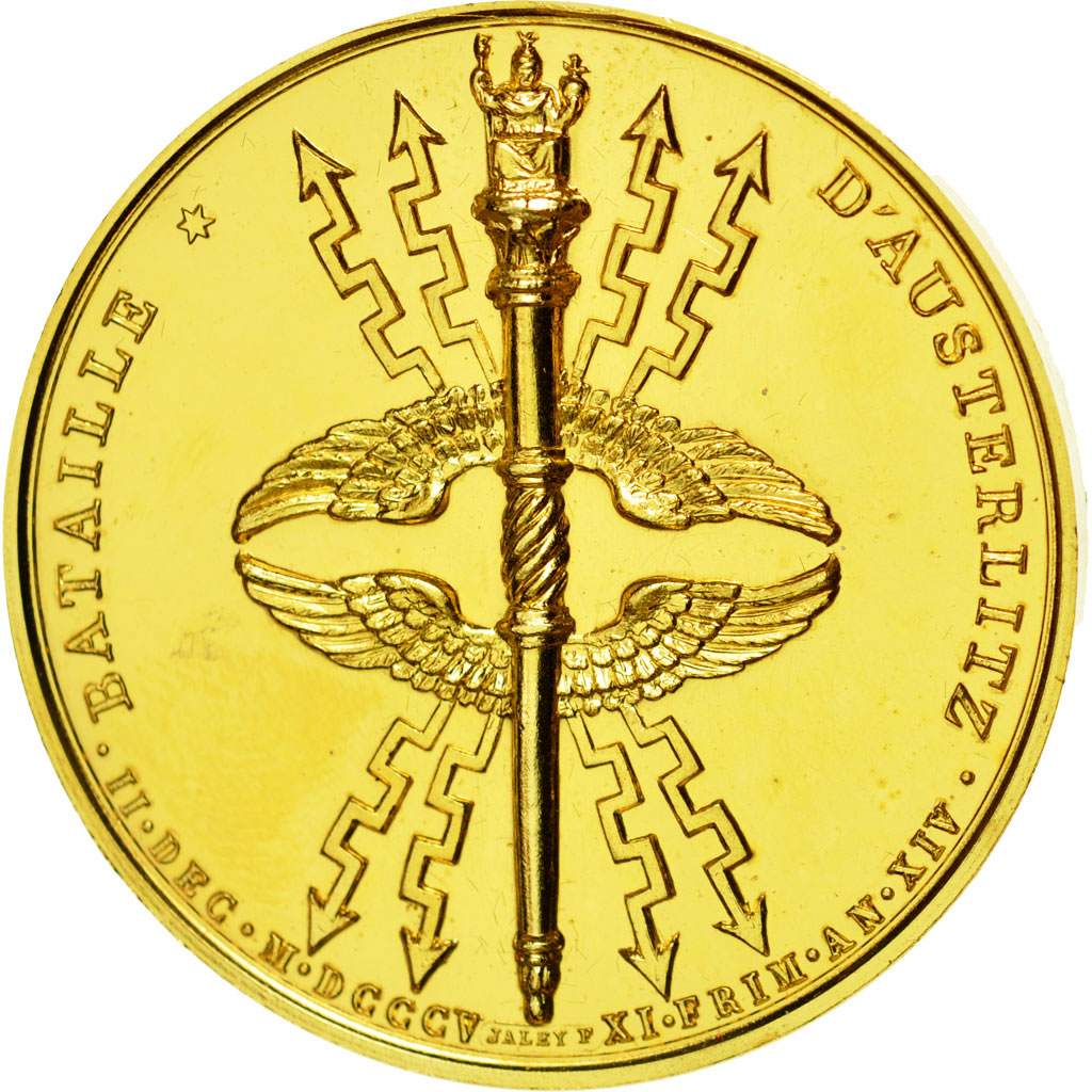 France, Medal, Napoléon Ier, Bataille d'Austerlitz, Denon, Restrike, MS(64)