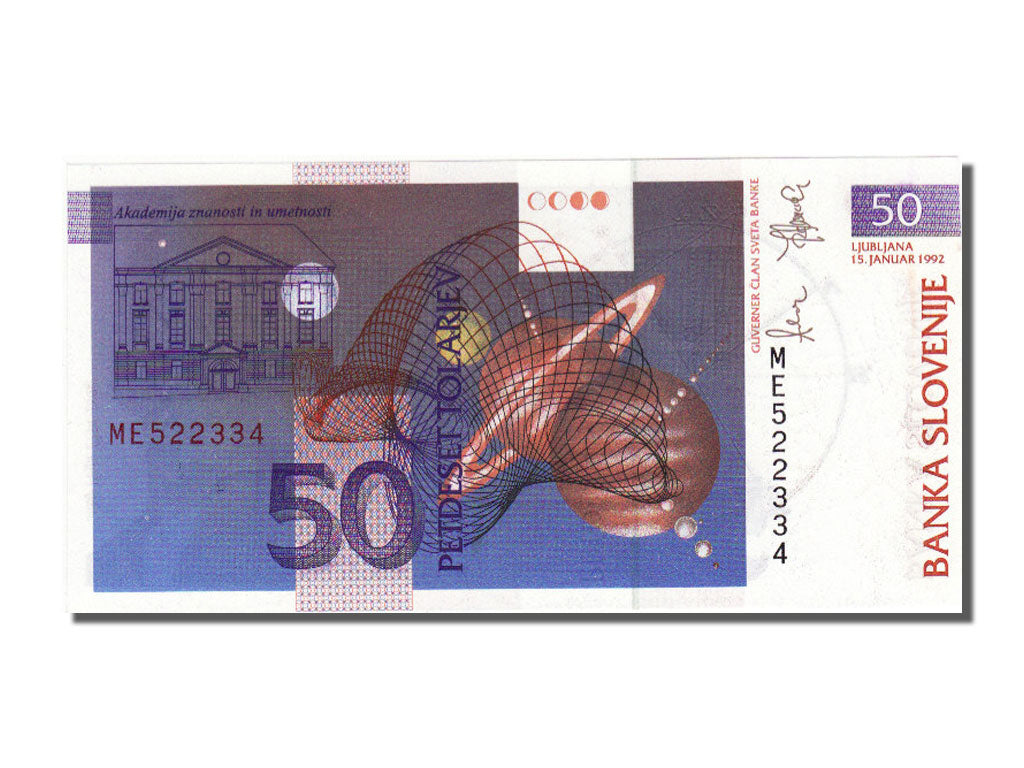 Slovenia, 50 Tolarjev, 1992, KM #13a, UNC(65-70), ME 522334