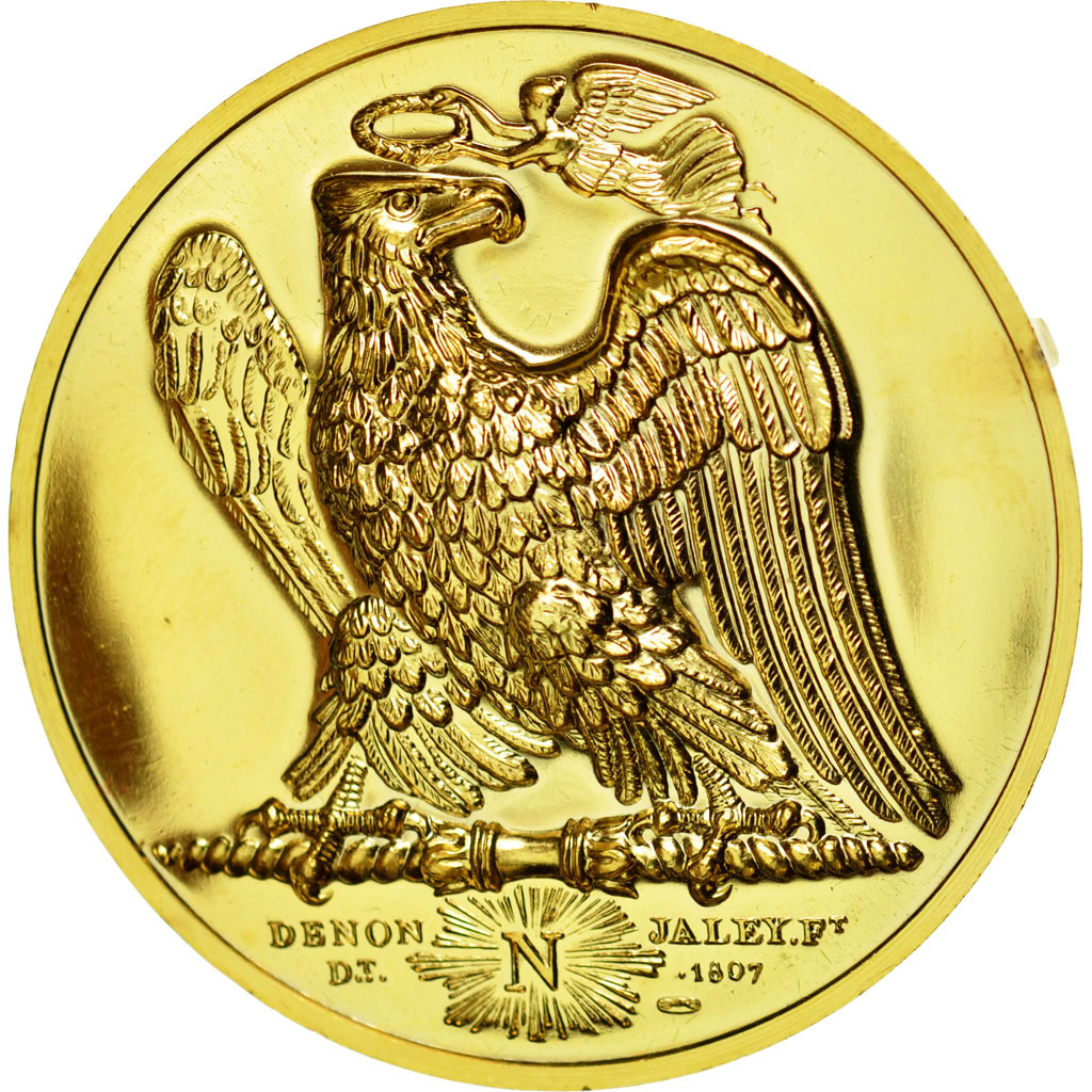 France, Medal, Napoléon Ier, Iterum Ibidem, Denon, Restrike, MS(64), Gilt