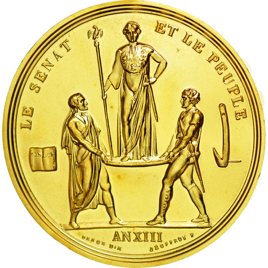 France, Medal, Napoléon Ier, Le Sénat et le Peuple, Denon, Restrike, MS(64)