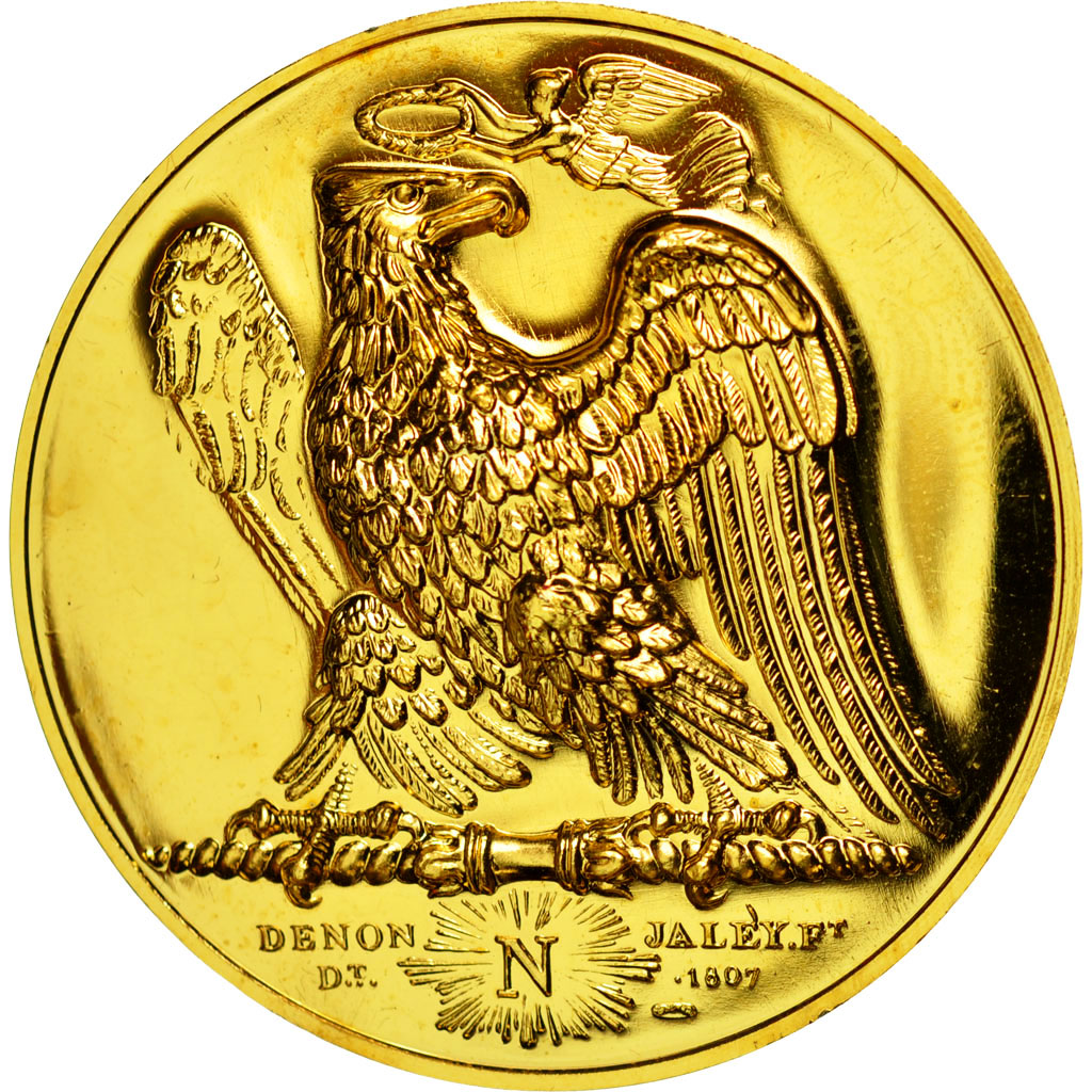 France, Médaille, Napoléon, Bataille de Wagram, Denon, Refrappe, SPL+, Gilt