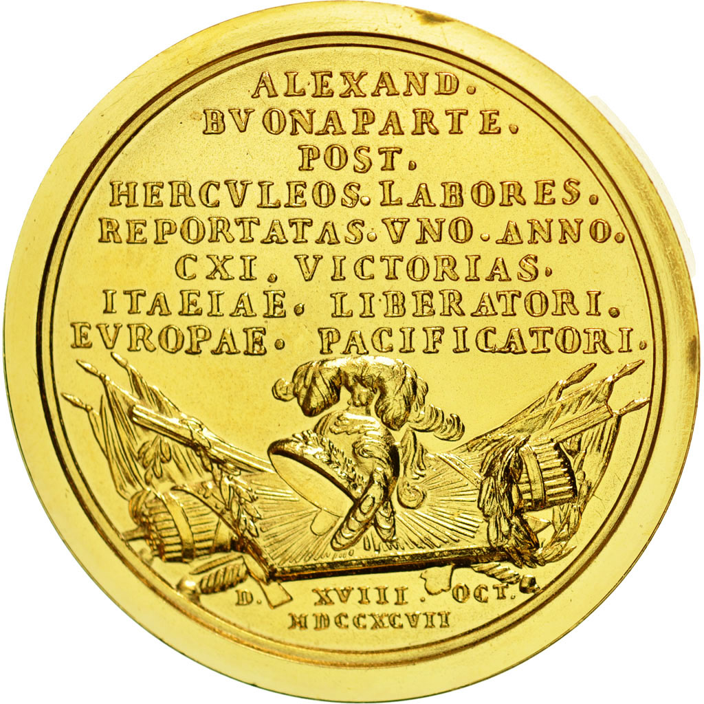 France, Medal, Napoléon Ier, Traité de Campo-Formio, Denon, Restrike, MS(64)