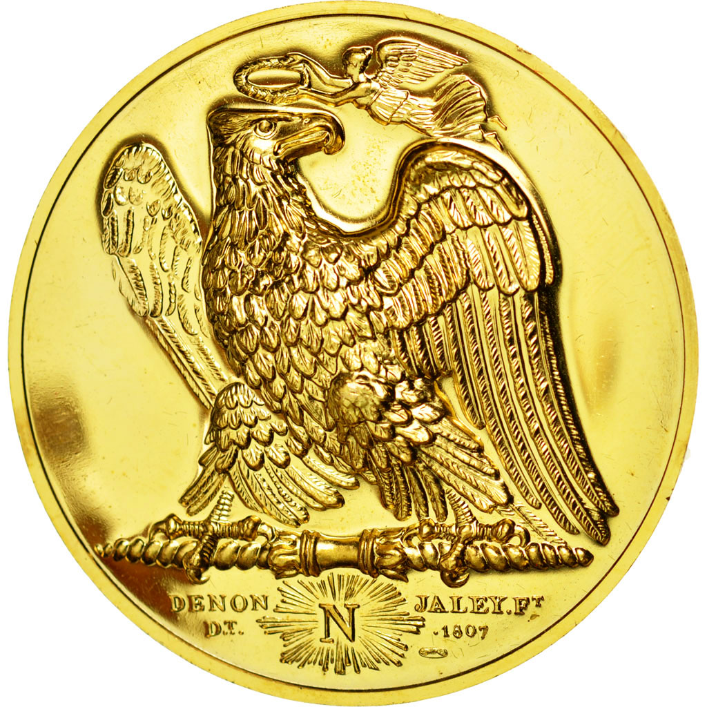 France, Medal, Napoléon Ier, Bataille d'Iena, Andrieu, Restrike, MS(64), Gilt