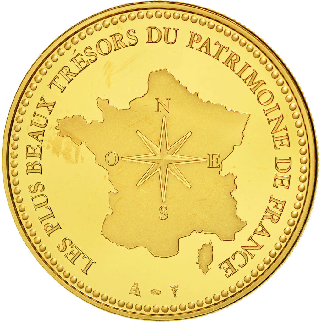 Francia, medaglia, Château de Vaux-le-Vicomte, FDC, Doratura in rame-nichel