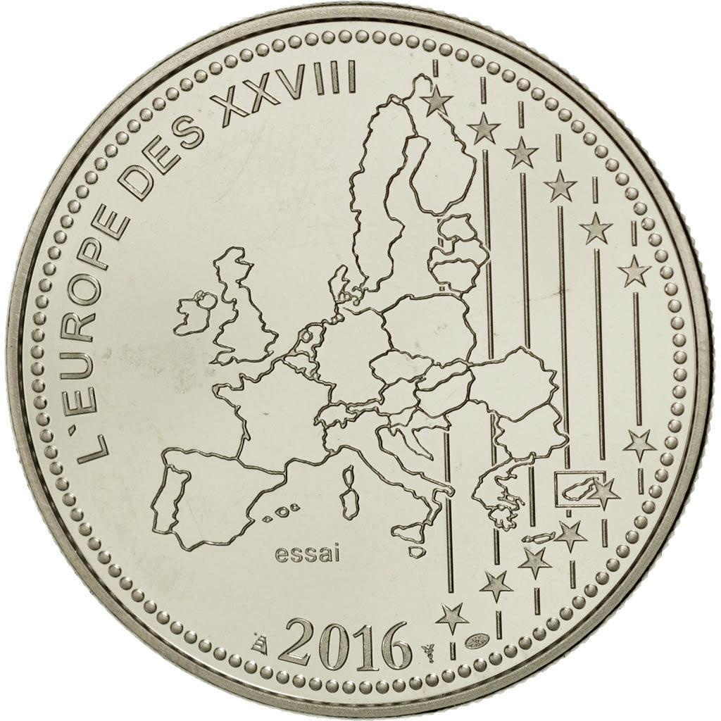 Francia, medaglia, L'Europe des XXVII, Centenaire de Verdun, FDC, Rame-nichel