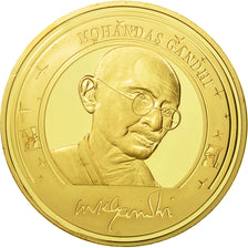 France, Medal, Gandhi, MS(65-70), Copper-Nickel Gilt