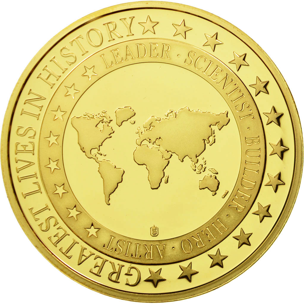 France, Medal, Gandhi, MS(65-70), Copper-Nickel Gilt