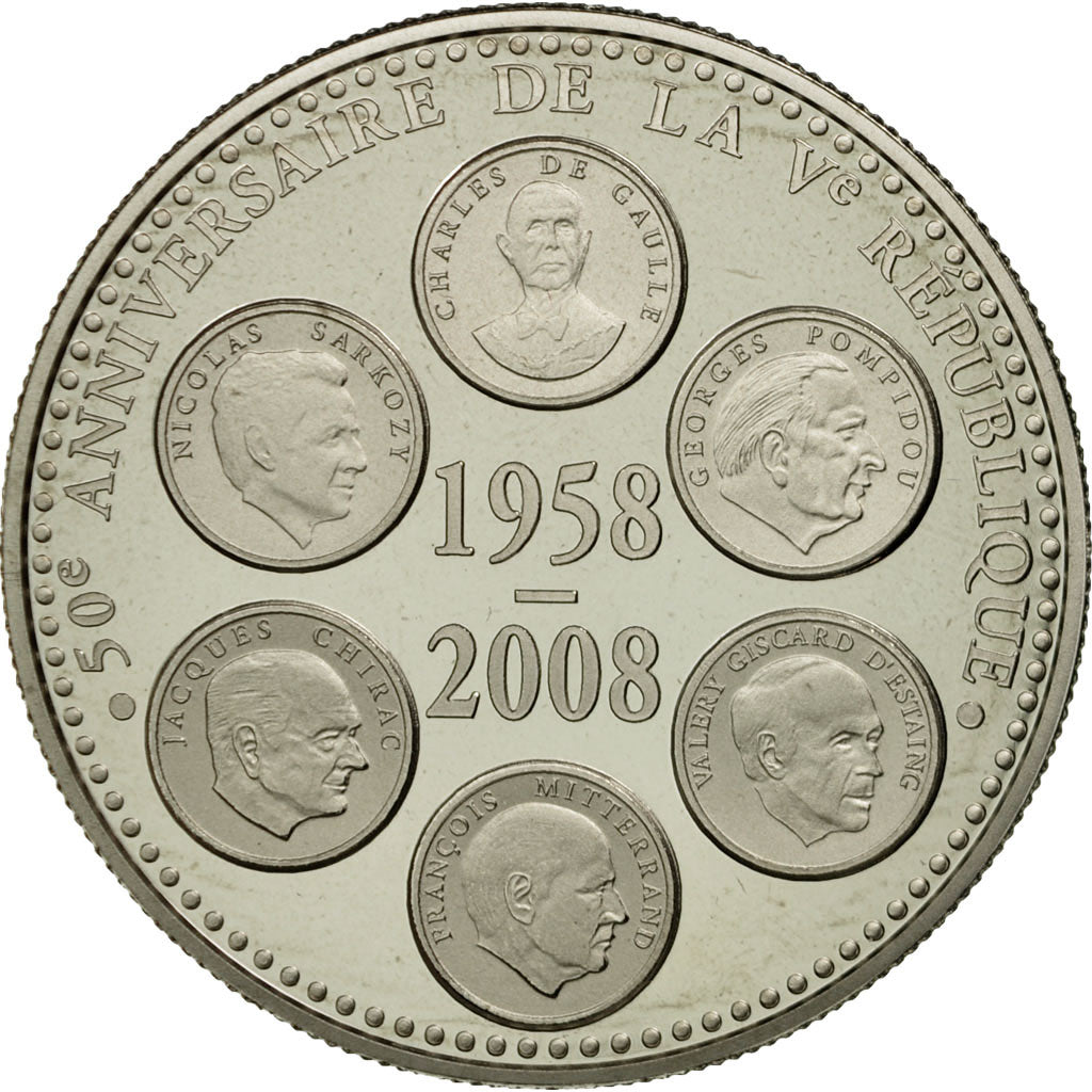 France, Medal, 50 ème Anniversaire de la Vème République, 2008, MS(65-70)
