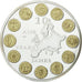 France, Medal, 10 ans de l'Euro, 2008, MS(65-70), Copper Gilt