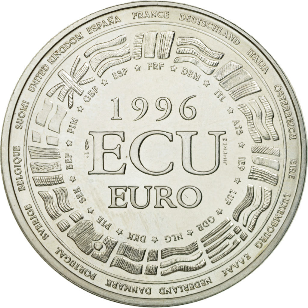 France, Medal, Ecu Europa, 1996, Jimenez, MS(65-70), Silver