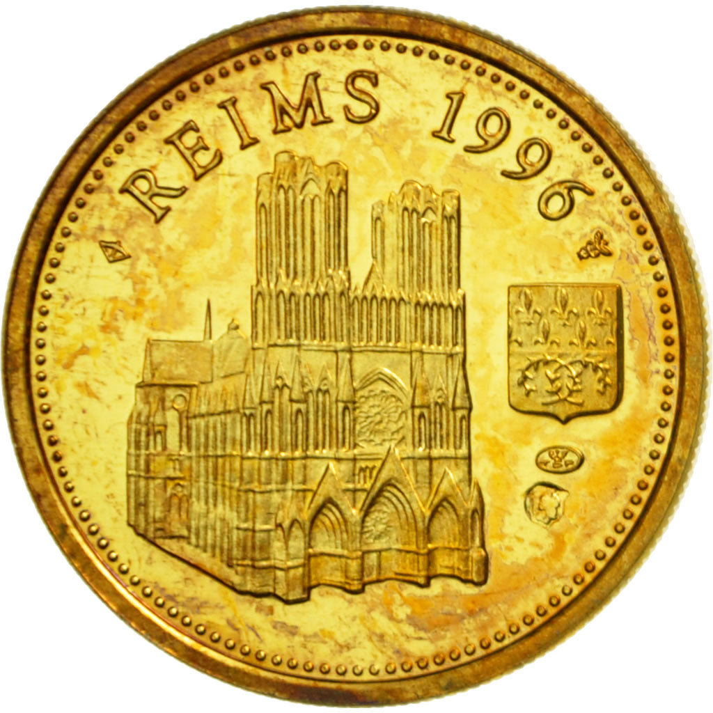 Vatican, Medal, Les Voyages de Jean-Paul II, Reims, 1996, MS(65-70), Vermeil