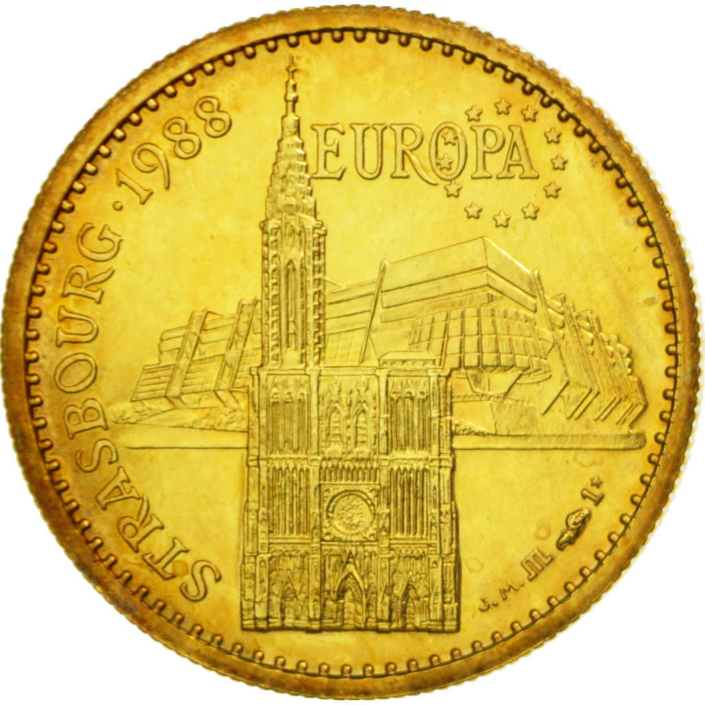 Vatican, Medal, Les Voyages de Jean-Paul II, Strasbourg, 1988, MS(65-70)