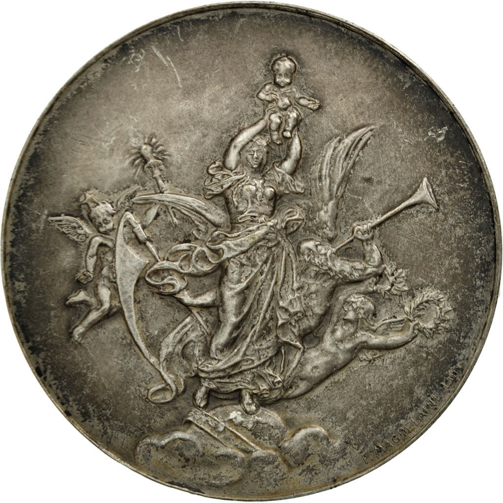 France, Medal, Concours de Nourrissons, Fécamp, Magdelaine, AU(50-53), Silvered