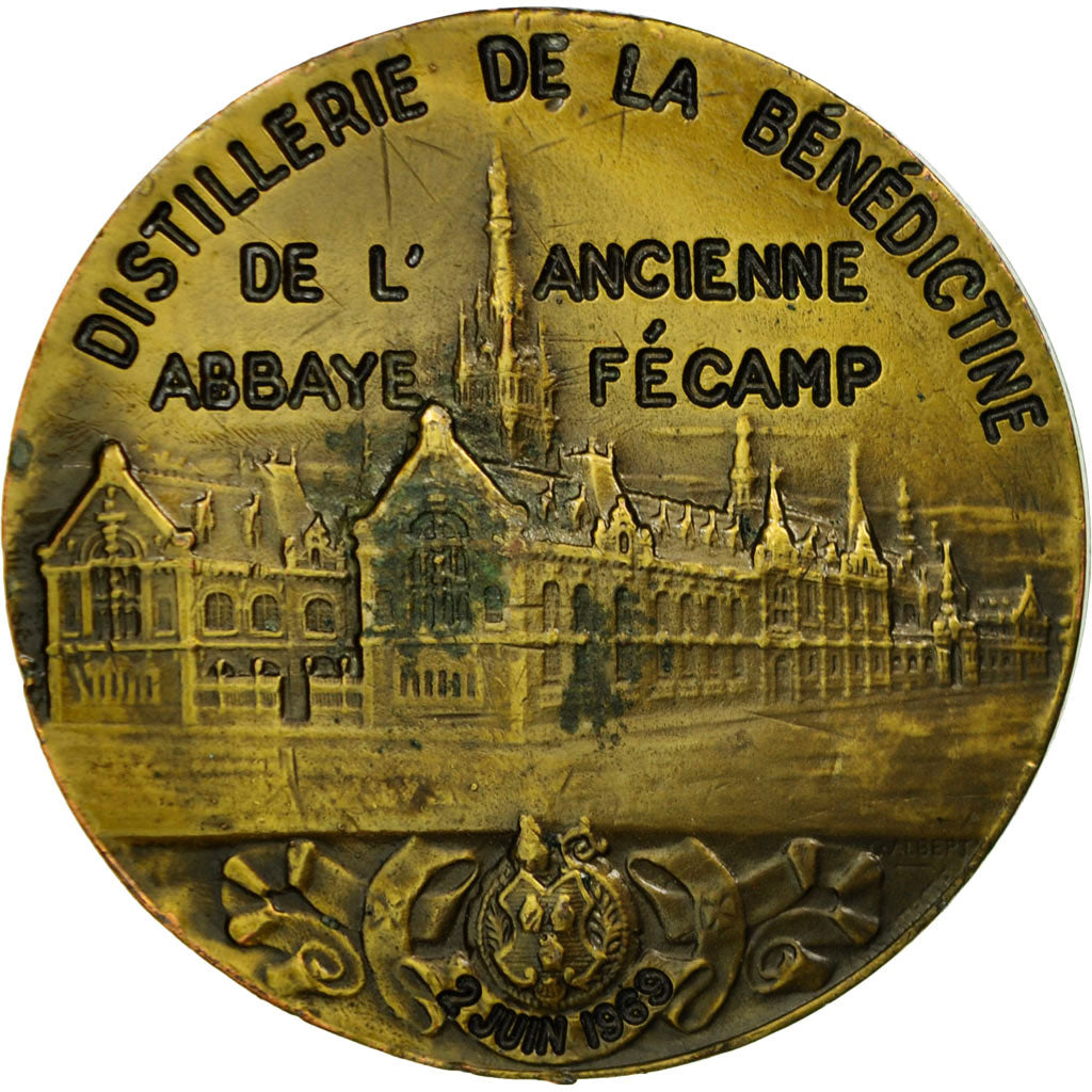 France, Médaille, Distillerie de la Bénédictine, Abbaye de Fécamp, 1969
