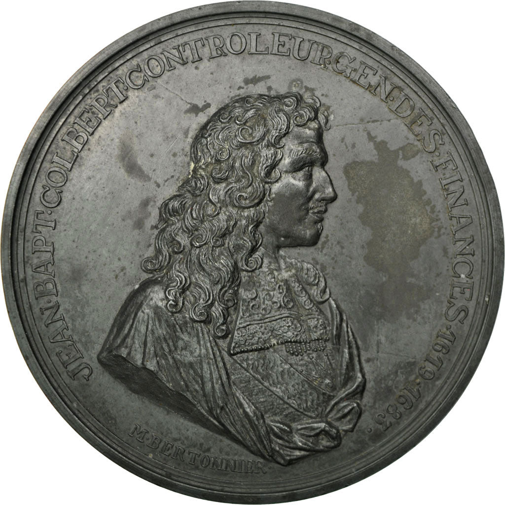 France, Medal, Louis XIV, Jean-Baptiste Colbert, Bertonnier, EF(40-45), Tin