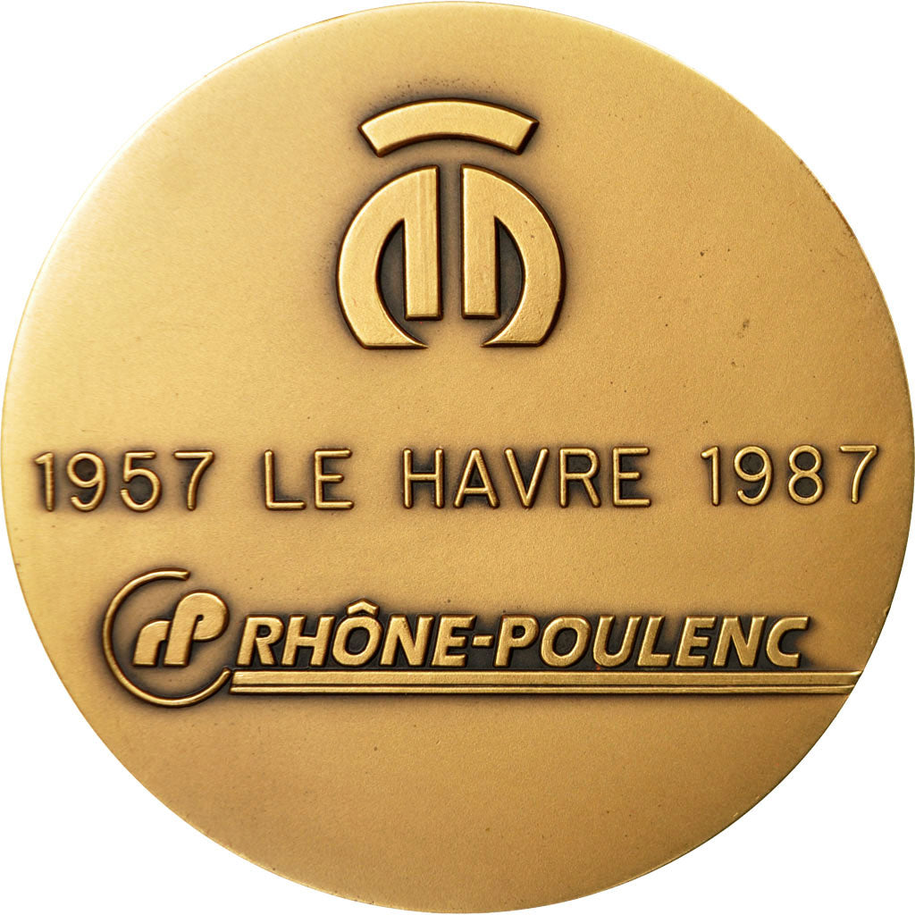 France, Médaille, Rhône-Poulenc, Le Havre, 1987, J. Balme, SPL+, Bronze