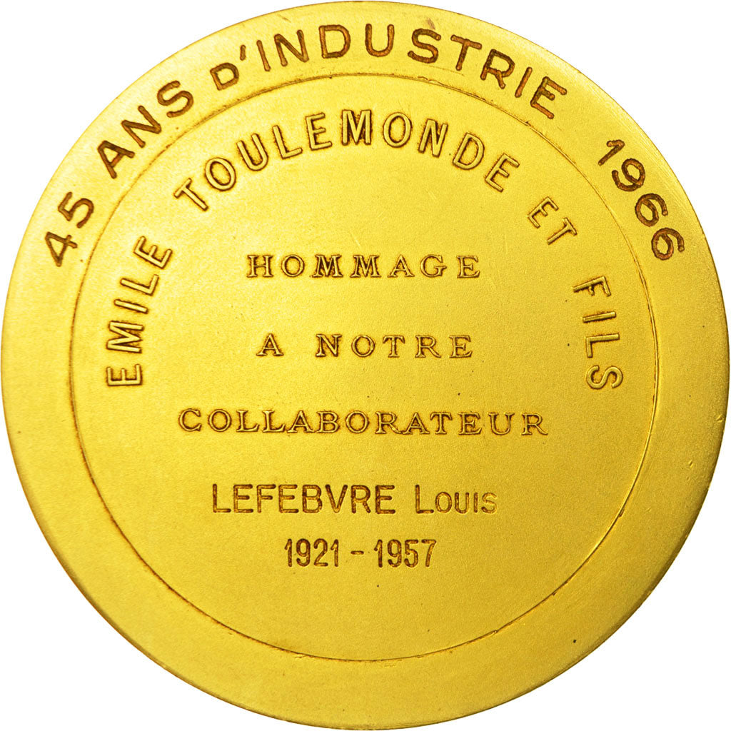 France, Médaille, Industrie, Allégorie, Famille Toulemonde, 1957, Rivet, SUP+