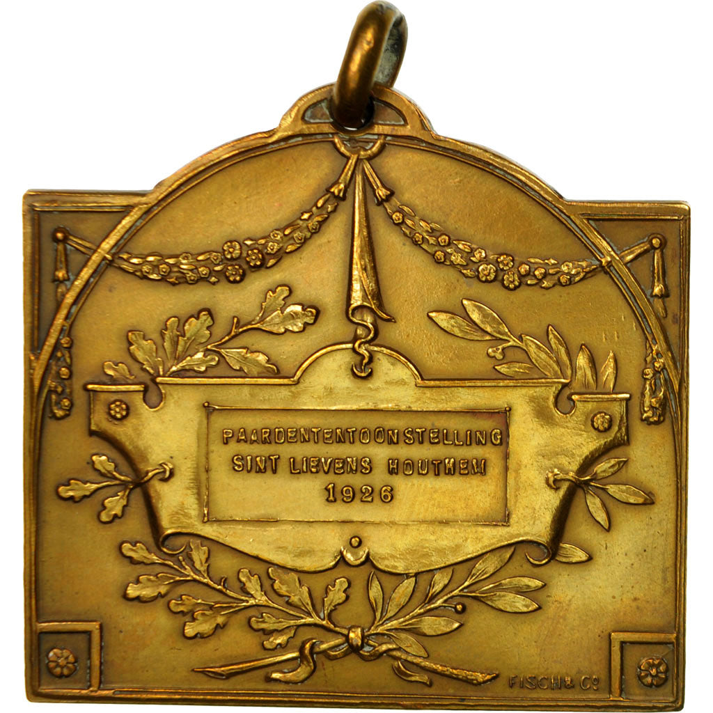 Belgio, medaglia, Paardententdonstelling Sint Lievens Wouthen, 1926, fisch