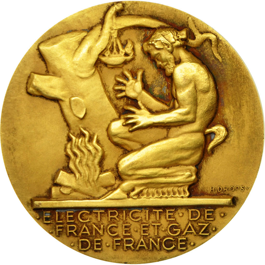 France, Médaille, Électricité de France et gaz de France, Dropsy, SPL, Gilt