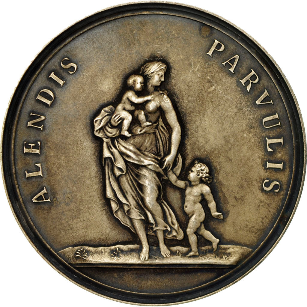 France, Medal, Protection de l'Enfance, Dubois.H, MS(60-62), Silvered bronze