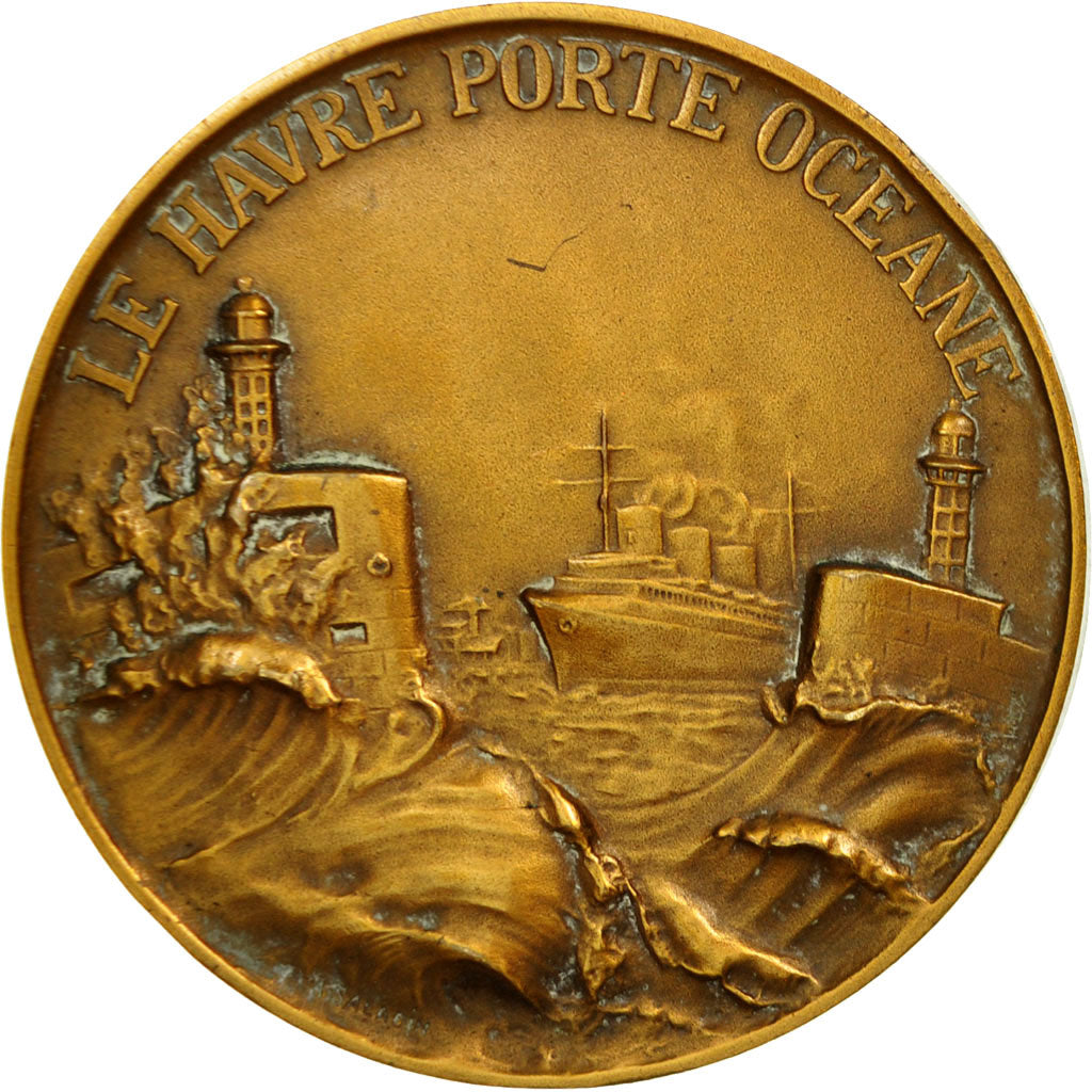 Frankreich, Medaille, Le Havre, Porte Océane, 1972, Saladin, SS+, Bronze