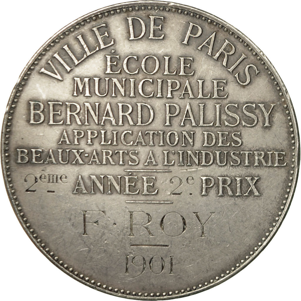 France, Medal, Ecole des Beaux Arts, Industrie, Paris, 1901, Lagrange