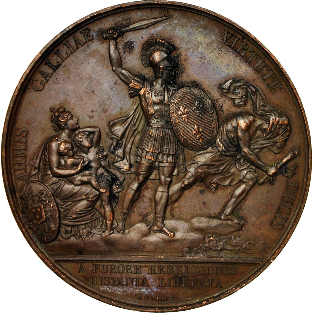 Frankrijk, Medaille, Louis XVIII, Restauration du Trône d'Espagne, Gayrard