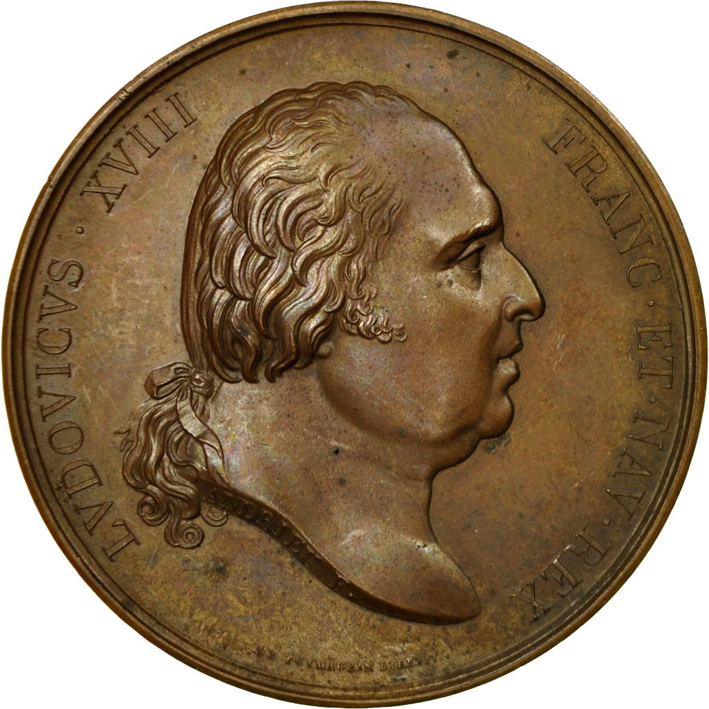 Francja, Medal, Louis XVIII, Anniversaire de la Première Restauration, 1814