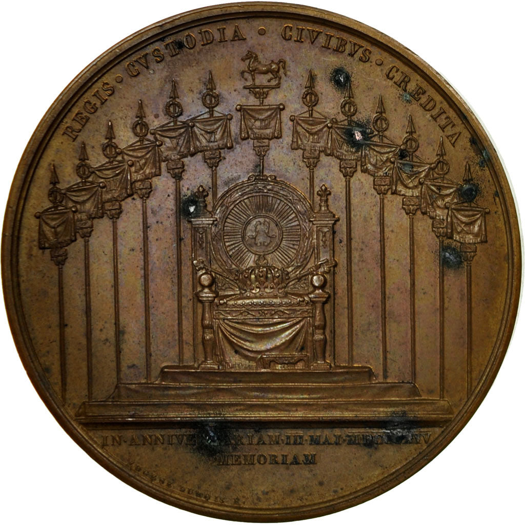 Francja, Medal, Louis XVIII, Anniversaire de la Première Restauration, 1814