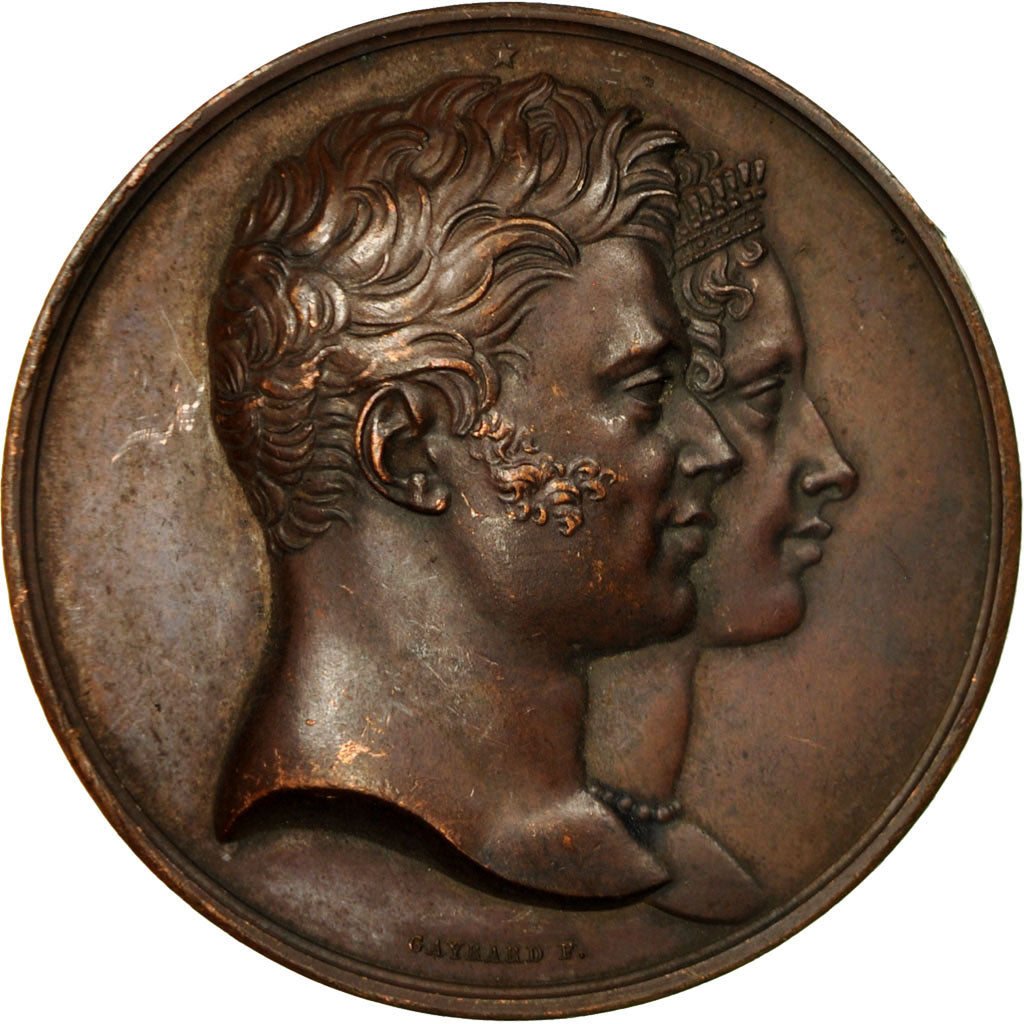 France, Medal, Duc et Duchesse de Berry, Naissance du Duc de Bordeaux, 1820
