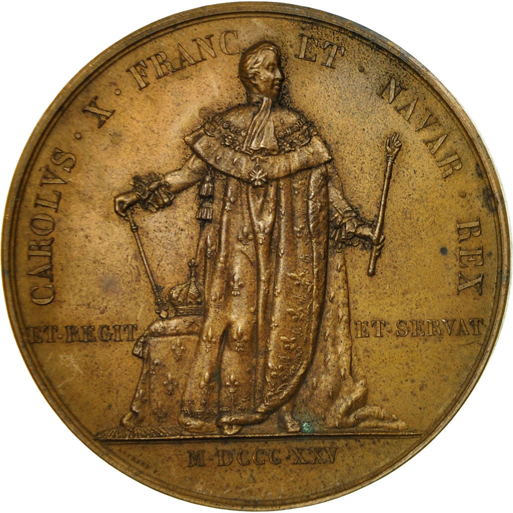 France, Médaille, Couronnement de Charles X, 1825, Gayrard, TTB, Bronze
