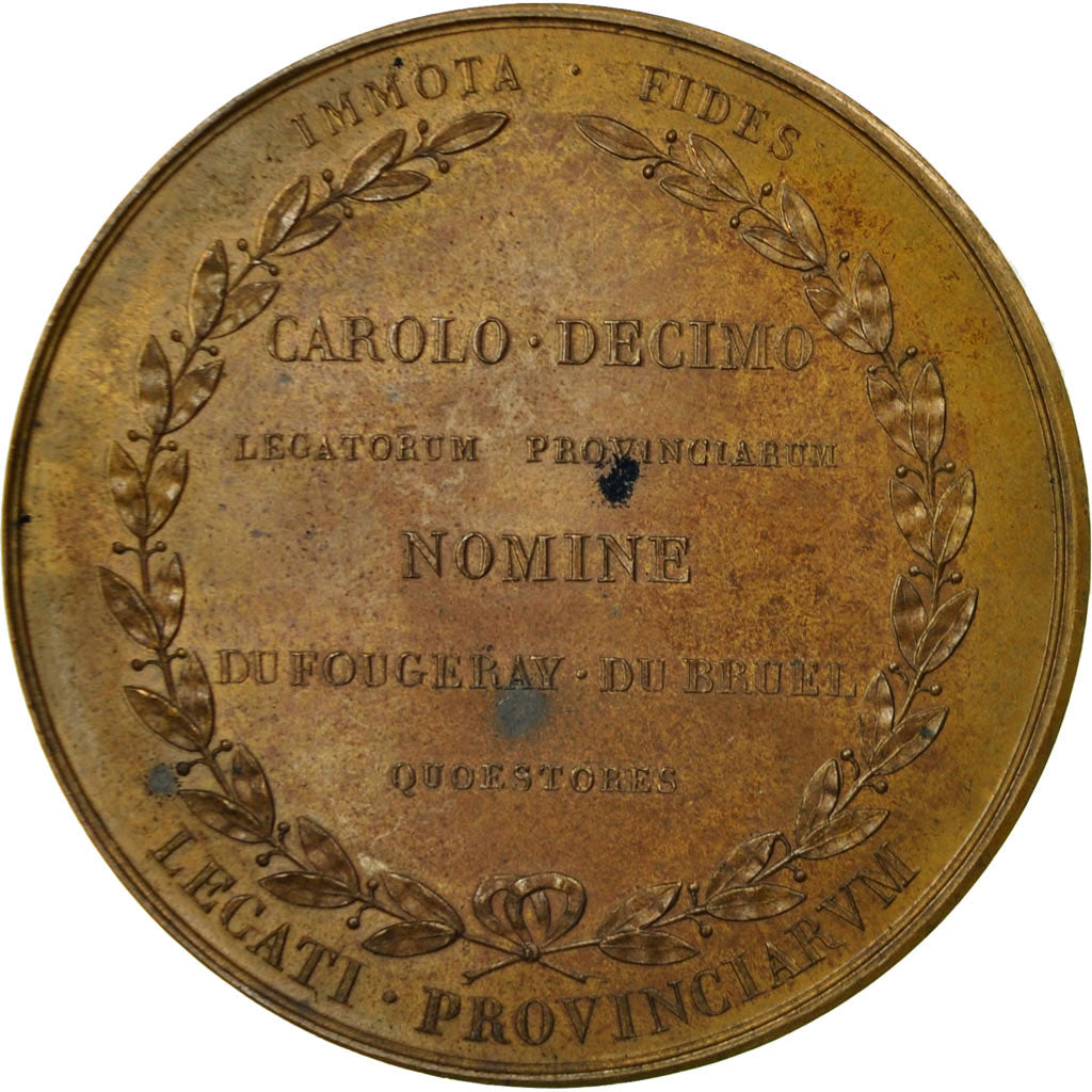 France, Médaille, Couronnement de Charles X, 1825, Gayrard, TTB, Bronze