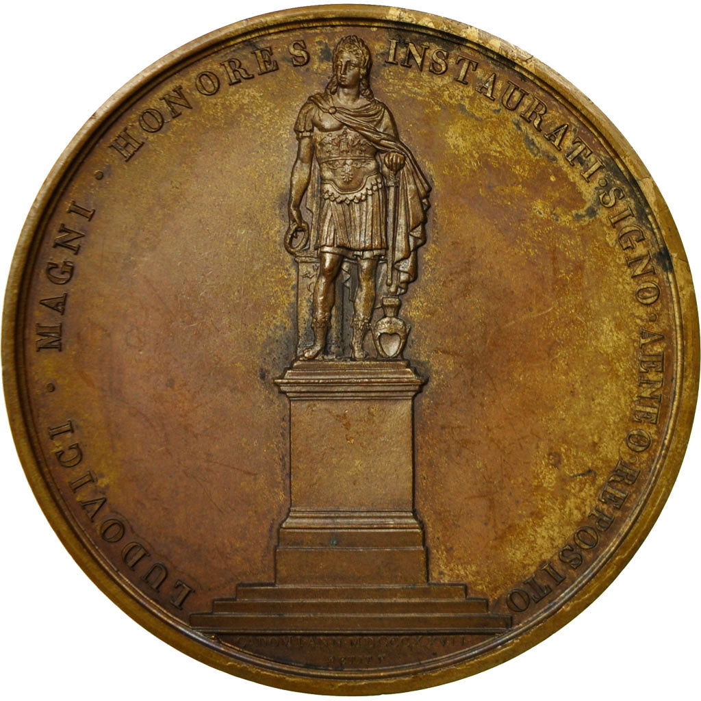 Frankreich, Medaille, Charles X, Hommage à Louis XIV, 1827, Petit, SS, Bronze