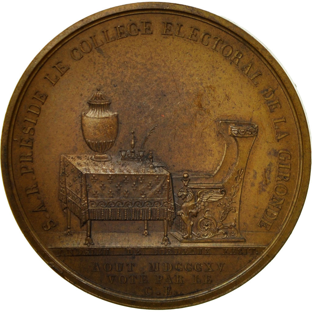 Francia, medaglia, Louis Antoine, Duc d'Angoulème, Collège Electoral de
