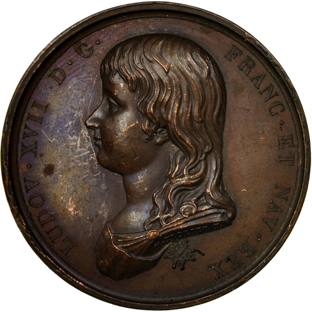 Francia, medalla, Restauration, Décès de Louis XVII, 1795, Andrieu, MBC+
