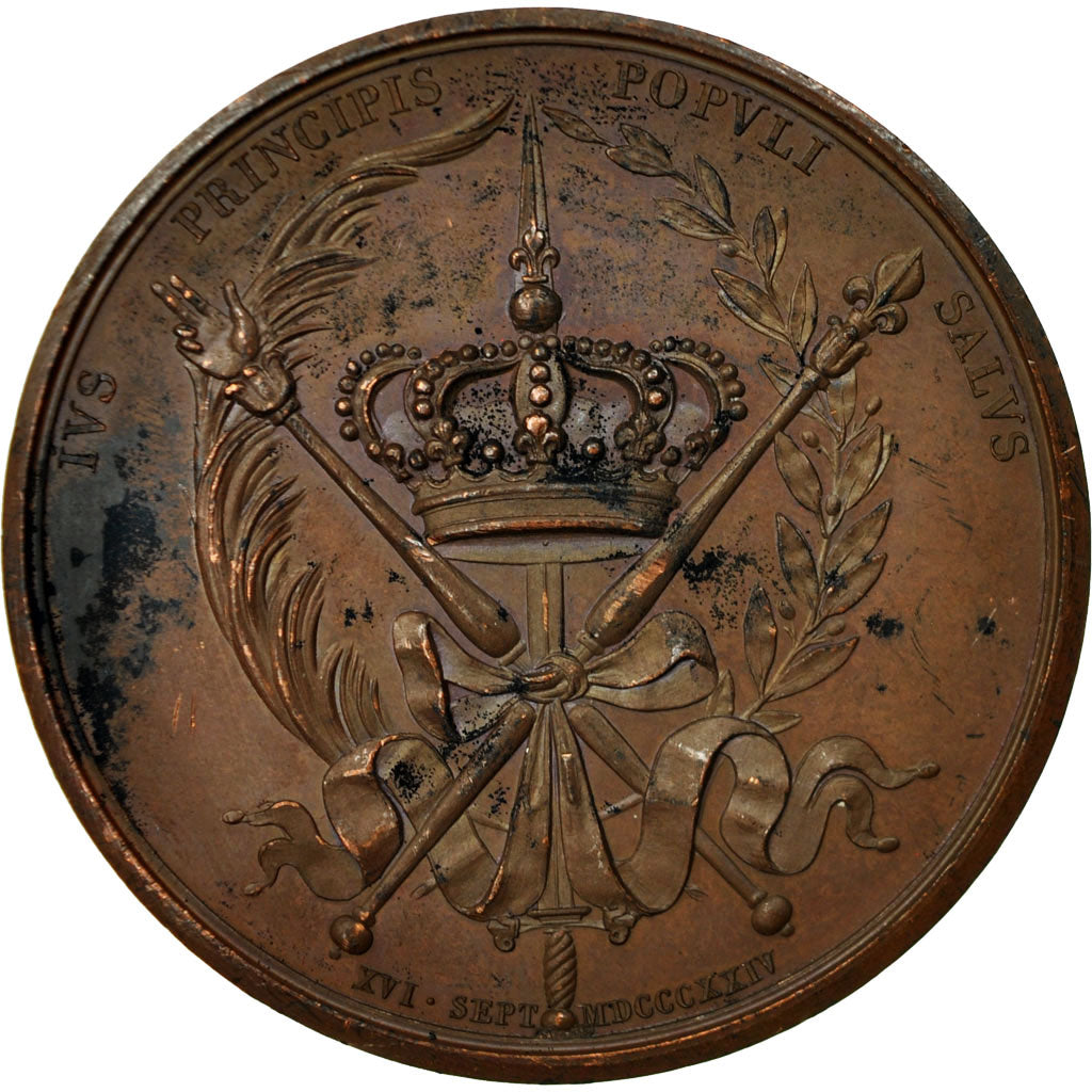 France, Medal, Charles X, Avènement au Trône, 1824, Gayrard, AU(55-58), Copper