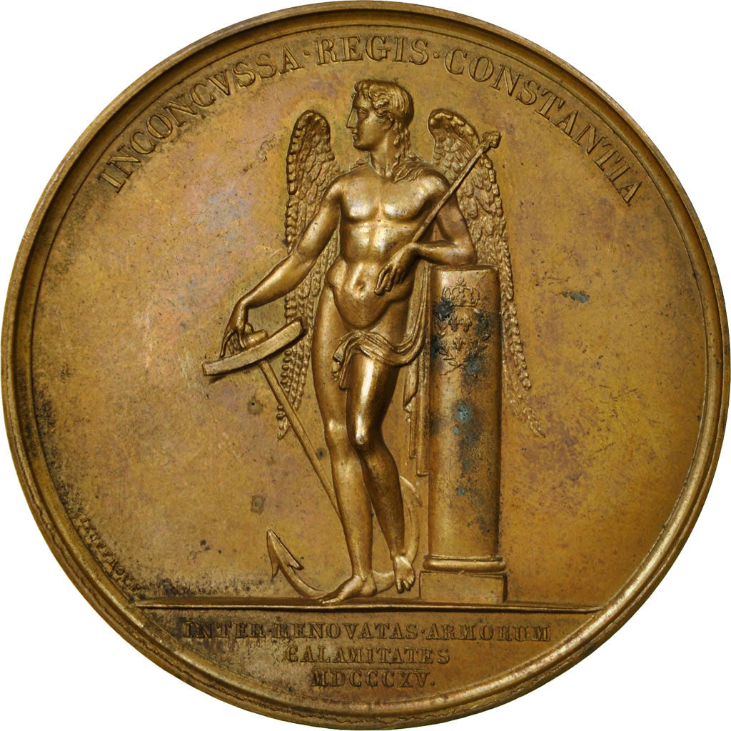 France, Medal, Louis XVIII, Constance du Roi pendant les Cents-Jours, 1815