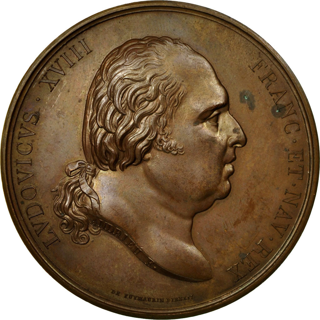 Frankreich, Medaille, Louis XVIII, Seconde Restauration, 1817, Andrieu, VZ