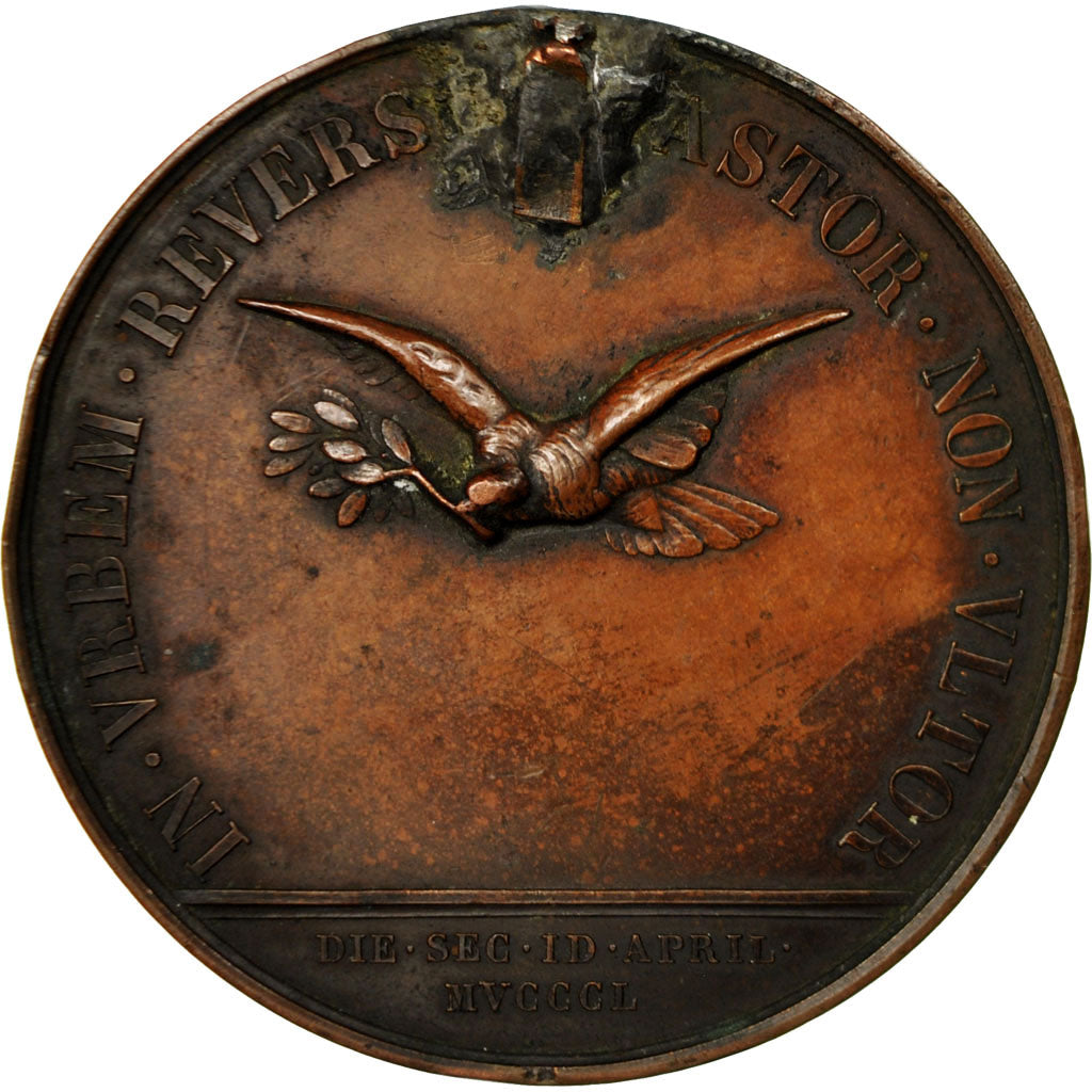 Vatican, Medal, Pie IX, Arrivée à Rome, 1850, Gayrard, AU(50-53), Bronze