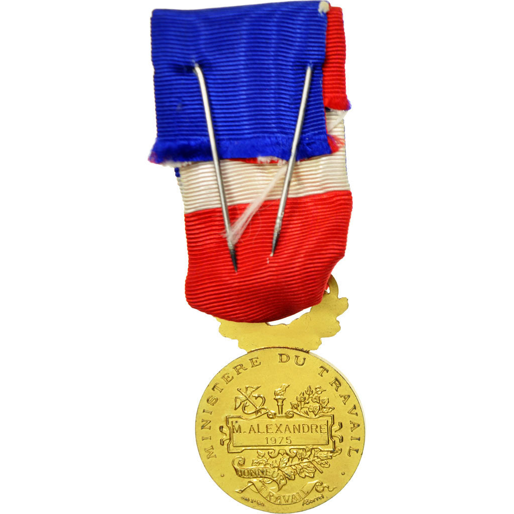 France, Médaille d'honneur du travail, Medal, 1975, Excellent Quality, Borrel
