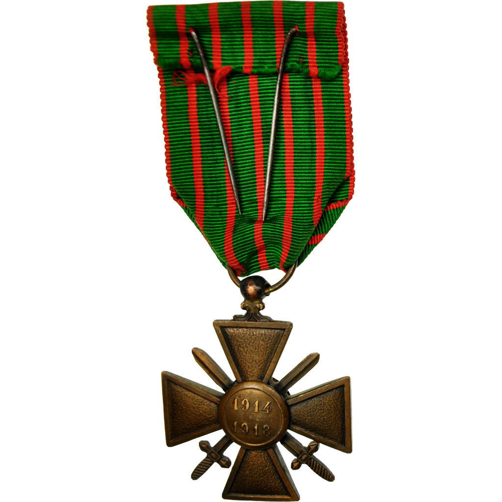 Francja, Croix de Guerre, Medal, 1914-1918, Doskonała jakość, Bronze, 38