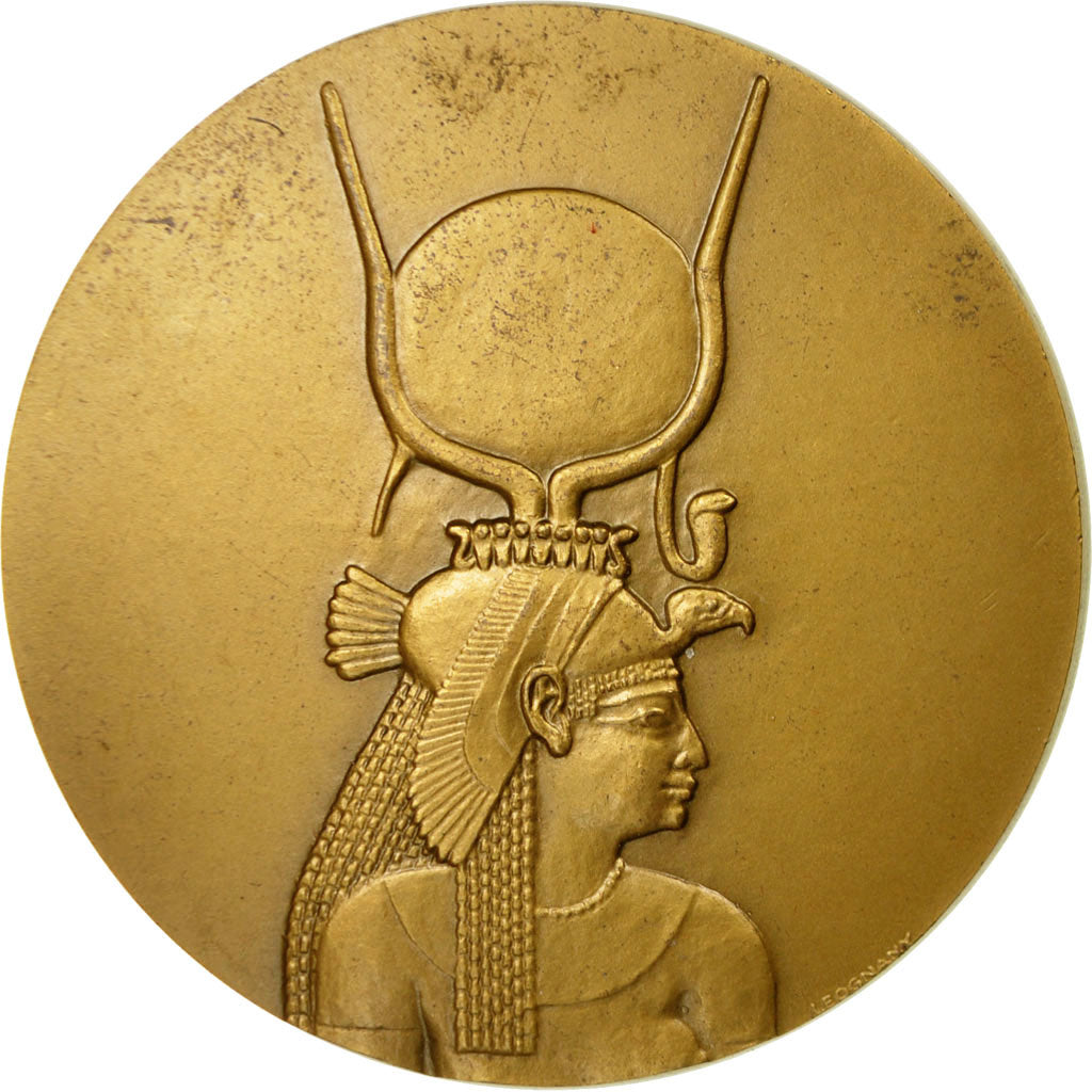 France, Médaille, Unesco-Philae, Pharaon, 1976, Leognany, SUP, Bronze