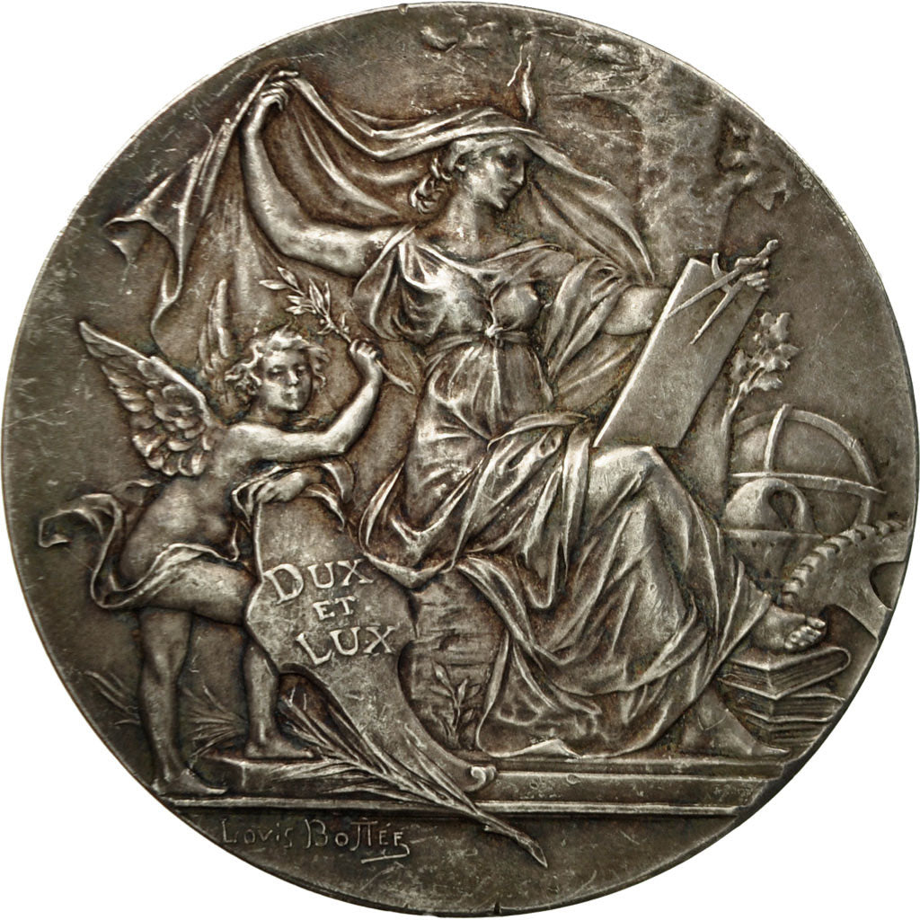Francia, medaglia, Troisième République, A la Science, 1889, Bottée, BB+
