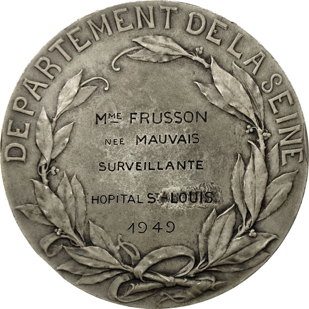 France, Medal, Hôpital Saint-Louis, Département de la Seine, 1949, Dupuis.D