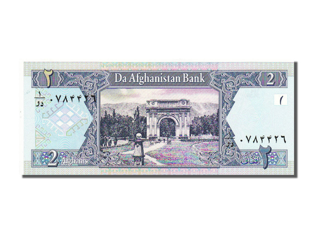 Afghanistan, 2 Afghanis, 2002, KM #65a, UNC(65-70)
