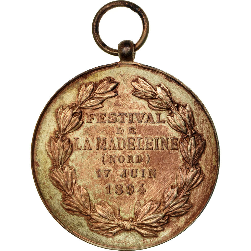 France, Médaille, Musique, Festival de la Madeleine (Nord), 1894, Vernon, TTB
