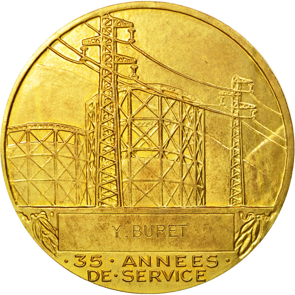 Frankrijk, Medaille, Électricité de France et gaz de France, Dropsy, PR+, Gilt
